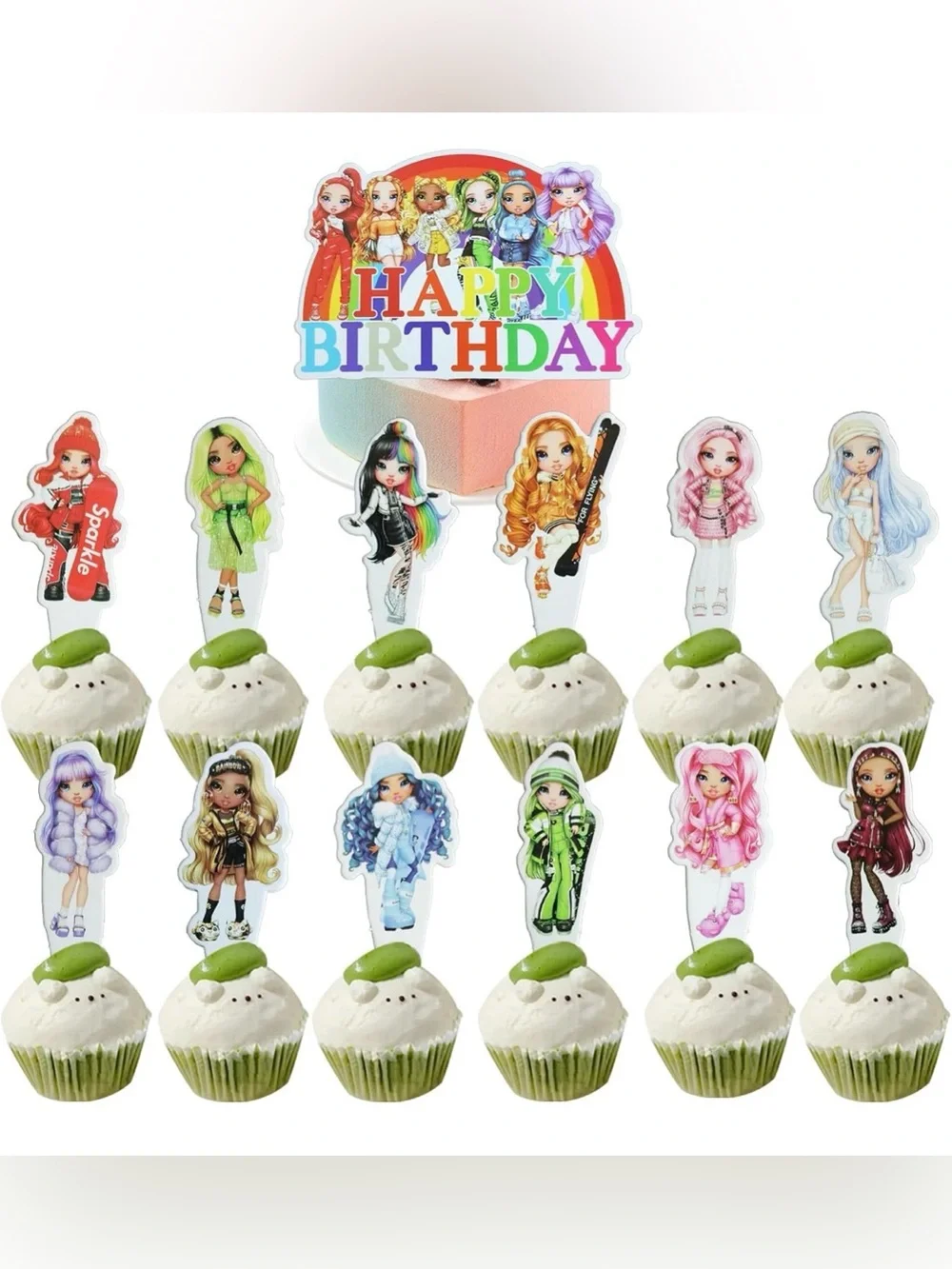 NWT (25) Rainbow High Cake Toppers Cupcake Toppers Cake Decorations